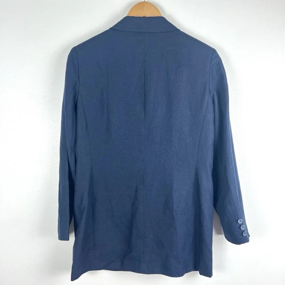 Eddie Bauer 100% Linen Navy Blue Blazer Men's Sz S‎ Preppy Wedding Business